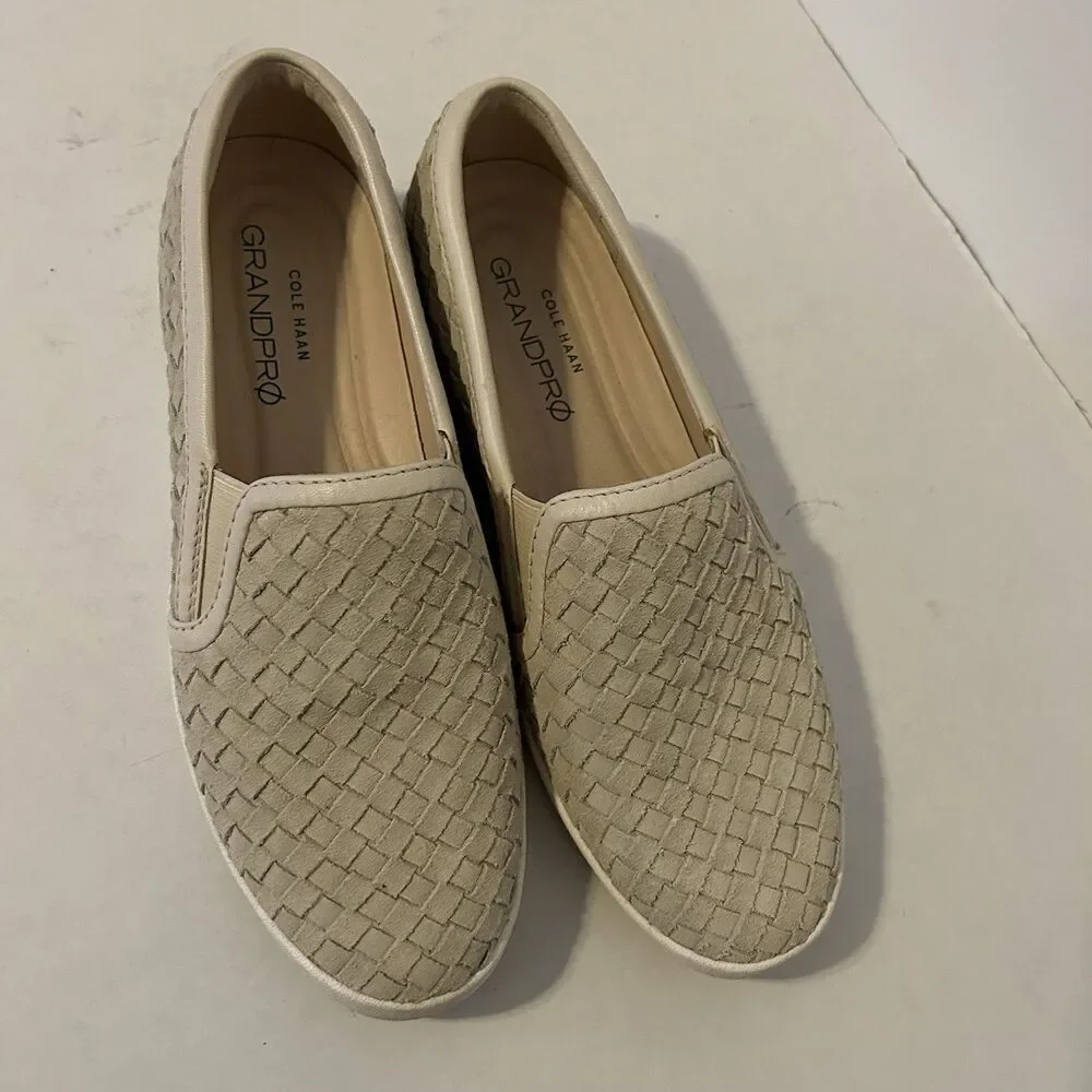 Cole Haan Grandpro Spectator Slip On  Women 9 Beige Suede Sneakers Casual Loafer